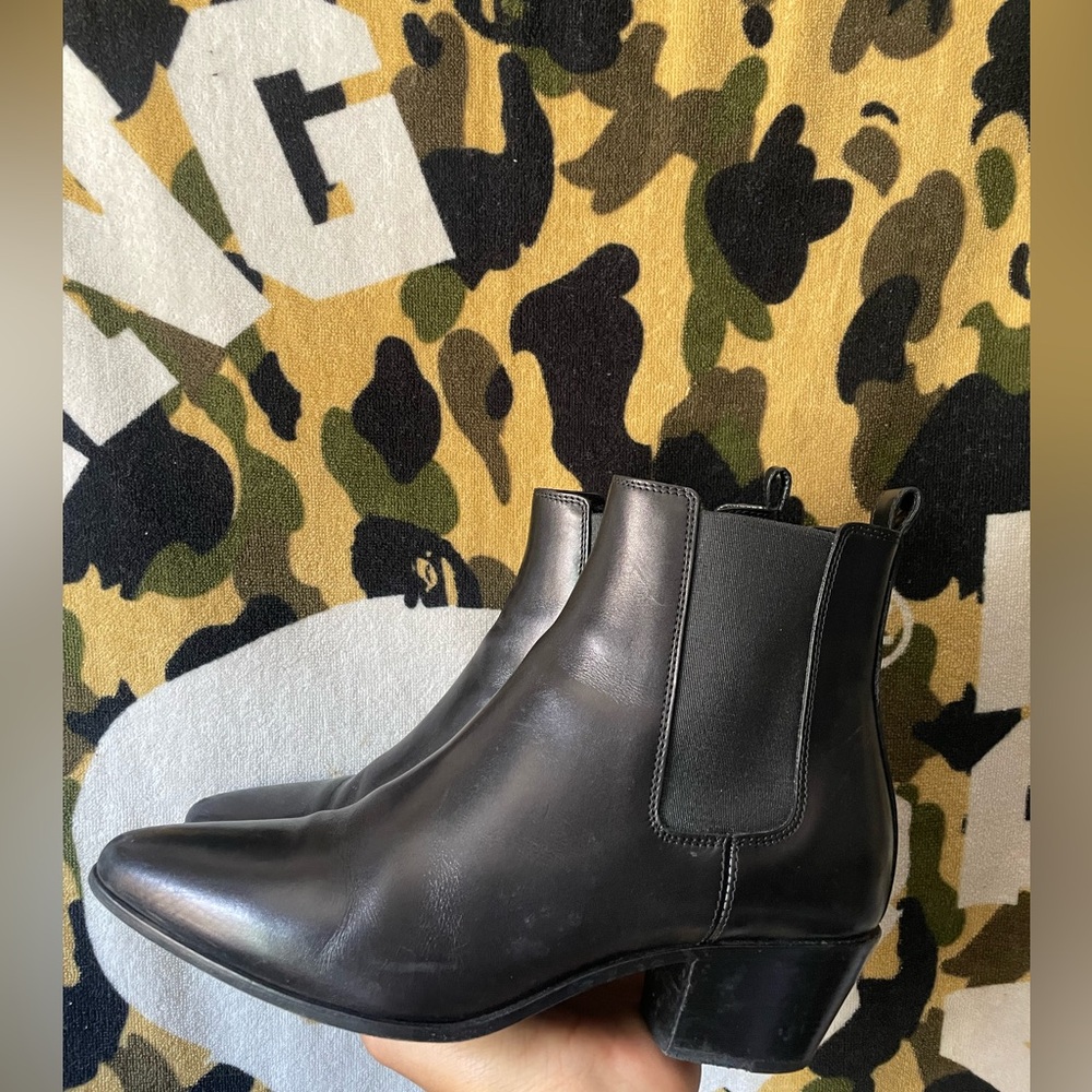 Saint Laurent Black Leather Ankle Boots